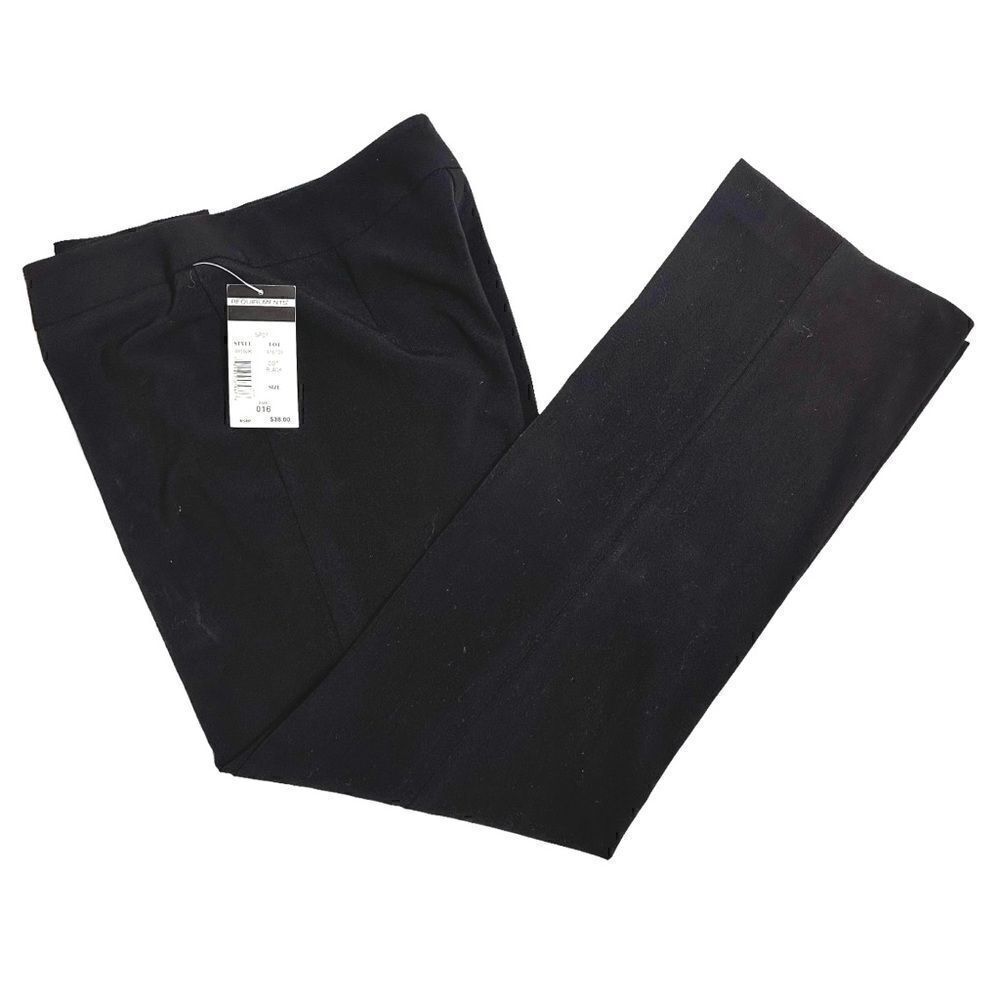 Vintage Requirements Black Crepe High Waist Flat Front Trousers Size 6 NWT